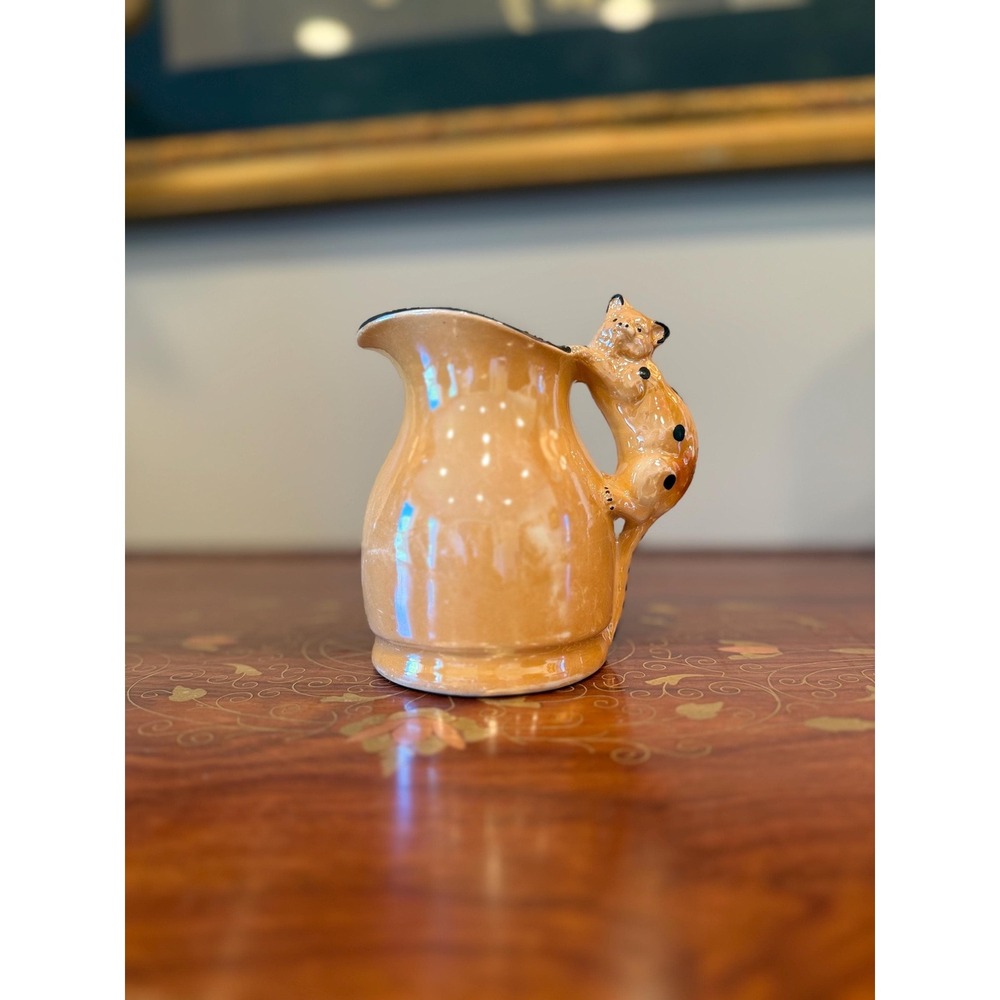 Vintage Cat Creamer Pitcher • Figural Ceramic Kitty Cream Jug